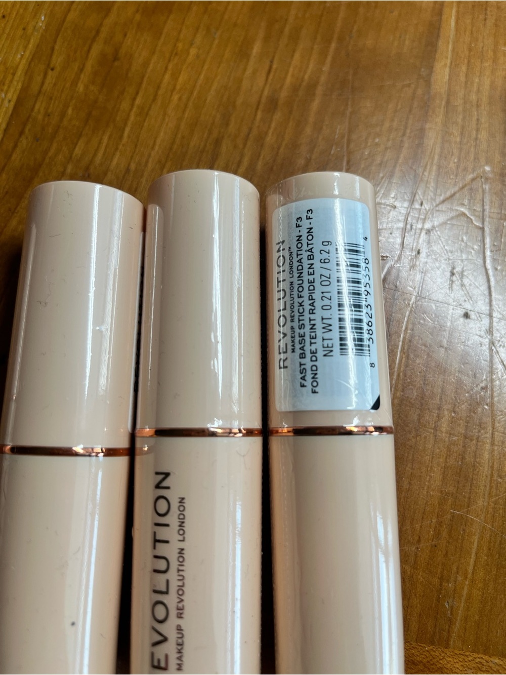 Set of 3 Revolution Fast base Stick Foundation F3 .21 ounce each